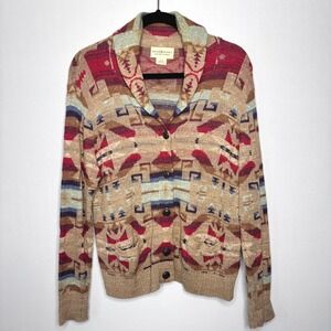 Denim & Supply Ralph Lauren Womens XL Southwestern Aztec Shawl Collar Cardigan
